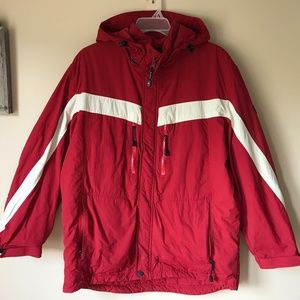 Vintage Tommy Hilfiger Red Insulated Jacket Coat Puffer w/ Hood Mens XXL 1985